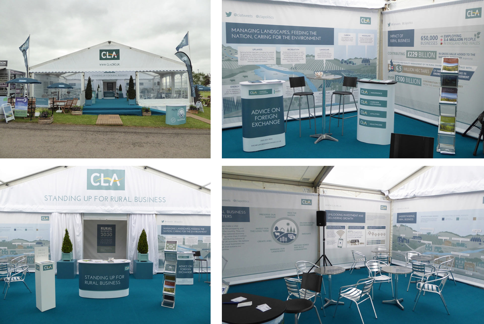 Touring marquee graphics, shown here at the Devon County Show.